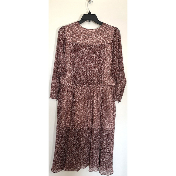 Ted Baker Vallyy Floral Midi Dress Size 2/6 Batwing Sleeve Dark Purple NEW - Picture 9 of 12